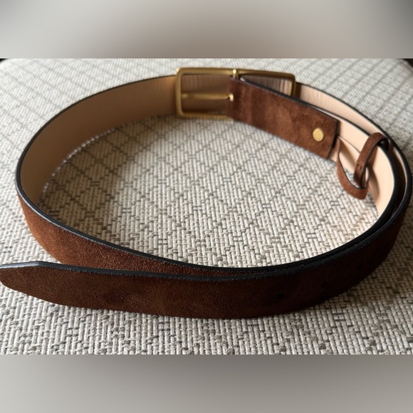 rag & bone Brown Suede Belt with Gold Buckle - Picture 5 of 7